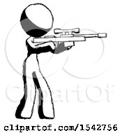 Poster, Art Print Of Ink Design Mascot Woman Shooting Sniper Rifle