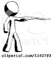 Poster, Art Print Of Ink Design Mascot Man Pointing With Hiking Stick