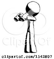 Ink Design Mascot Man Holding Binoculars Ready To Look Left
