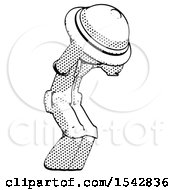Poster, Art Print Of Halftone Explorer Ranger Man With Headache Or Covering Ears Turned To His Right