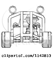 Poster, Art Print Of Halftone Explorer Ranger Man Riding Sports Buggy Front View