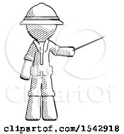 Poster, Art Print Of Halftone Explorer Ranger Man Teacher Or Conductor With Stick Or Baton Directing