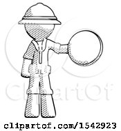 Poster, Art Print Of Halftone Explorer Ranger Man Holding A Large Compass