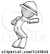 Poster, Art Print Of Halftone Explorer Ranger Man Sneaking While Reaching For Something