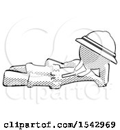 Poster, Art Print Of Halftone Explorer Ranger Man Reclined On Side