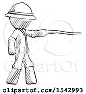 Poster, Art Print Of Halftone Explorer Ranger Man Pointing With Hiking Stick