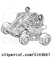 Poster, Art Print Of Halftone Explorer Ranger Man Riding Sports Buggy Side Top Angle View