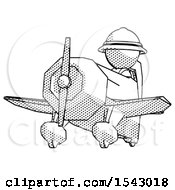 Poster, Art Print Of Halftone Explorer Ranger Man Flying In Geebee Stunt Plane Viewed From Below