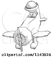 Poster, Art Print Of Halftone Explorer Ranger Man In Geebee Stunt Plane Descending Front Angle View