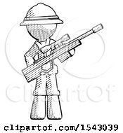 Poster, Art Print Of Halftone Explorer Ranger Man Holding Sniper Rifle Gun