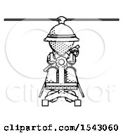 Poster, Art Print Of Halftone Explorer Ranger Man Flying In Gyrocopter Front View