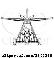 Halftone Design Mascot Man In Ultralight Aircraft Front View