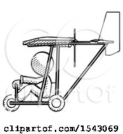 Halftone Design Mascot Man In Ultralight Aircraft Side View