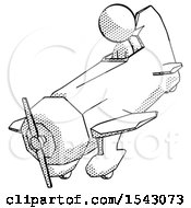 Poster, Art Print Of Halftone Design Mascot Man In Geebee Stunt Plane Descending View