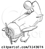 Poster, Art Print Of Halftone Design Mascot Woman In Geebee Stunt Plane Descending View