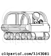 Poster, Art Print Of Halftone Design Mascot Man Driving Amphibious Tracked Vehicle Side Angle View
