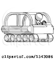 Poster, Art Print Of Halftone Design Mascot Woman Driving Amphibious Tracked Vehicle Side Angle View