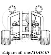 Poster, Art Print Of Halftone Design Mascot Man Riding Sports Buggy Front View