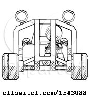 Poster, Art Print Of Halftone Design Mascot Woman Riding Sports Buggy Front View
