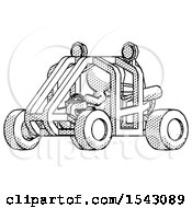 Poster, Art Print Of Halftone Design Mascot Man Riding Sports Buggy Side Angle View