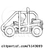 Poster, Art Print Of Halftone Design Mascot Man Riding Sports Buggy Side View