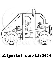 Poster, Art Print Of Halftone Design Mascot Woman Riding Sports Buggy Side View