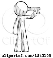 Halftone Design Mascot Man Suicide Gun Pose