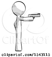 Poster, Art Print Of Halftone Design Mascot Man Firing A Handgun