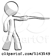 Poster, Art Print Of Halftone Design Mascot Man Pointing With Hiking Stick