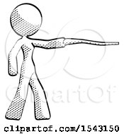 Poster, Art Print Of Halftone Design Mascot Woman Pointing With Hiking Stick