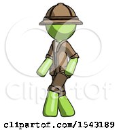 Poster, Art Print Of Green Explorer Ranger Man Man Walking Turned Left Front View