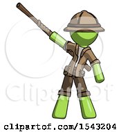 Poster, Art Print Of Green Explorer Ranger Man Bo Staff Pointing Up Pose