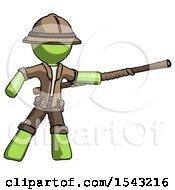 Poster, Art Print Of Green Explorer Ranger Man Bo Staff Pointing Right Kung Fu Pose