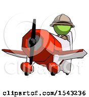 Poster, Art Print Of Green Explorer Ranger Man Flying In Geebee Stunt Plane Viewed From Below