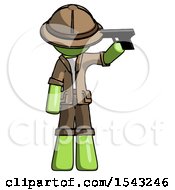 Green Explorer Ranger Man Suicide Gun Pose