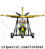 Green Explorer Ranger Man In Ultralight Aircraft Front View