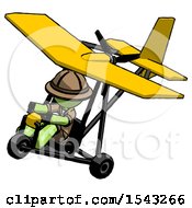 Green Explorer Ranger Man In Ultralight Aircraft Top Side View