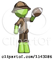 Poster, Art Print Of Green Explorer Ranger Man Holding Football Up