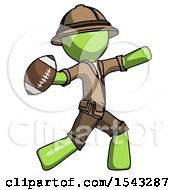 Green Explorer Ranger Man Throwing Football