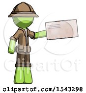 Poster, Art Print Of Green Explorer Ranger Man Holding Large Envelope