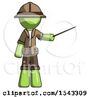 Poster, Art Print Of Green Explorer Ranger Man Teacher Or Conductor With Stick Or Baton Directing