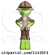 Poster, Art Print Of Green Explorer Ranger Man Hands On Hips