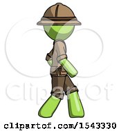 Poster, Art Print Of Green Explorer Ranger Man Walking Right Side View