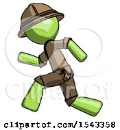 Green Explorer Ranger Man Running Fast Left
