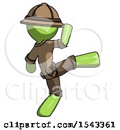 Poster, Art Print Of Green Explorer Ranger Man Kick Pose