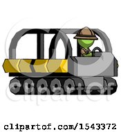 Poster, Art Print Of Green Explorer Ranger Man Driving Amphibious Tracked Vehicle Side Angle View