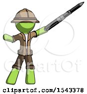 Green Explorer Ranger Man Demonstrating That Indeed The Pen Is Mightier