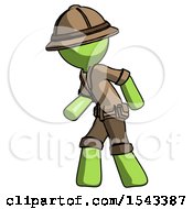 Green Explorer Ranger Man Suspense Action Pose Facing Left