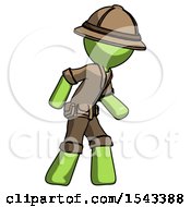Green Explorer Ranger Man Suspense Action Pose Facing Right
