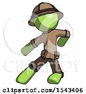 Green Explorer Ranger Man Karate Defense Pose Left